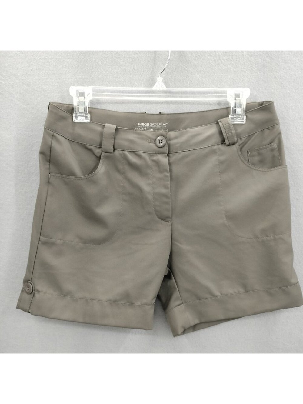 Nike Girls XL Shorts Gray Golf Dri-Fit Athletic Adjustable Waist Cuffed Hem Tech